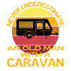 Vieil homme avec une caravane