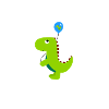 Little dinosaur with balloon