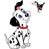 Un mignon dalmatien et papillon