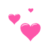 Three pink hearts