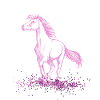 Cheval poney rose paillettes amour
