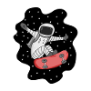 Skateboarder spatial astronaute