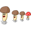 Mushrooms duck march family