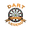 Dart board with darts