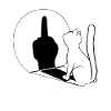 Middle finger cats shadow