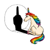 Einhorn Mittelfinger Schatten