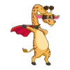 Giraffe dabbing superhero
