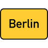 Panneau jaune signe de nom de lieu de Berlin