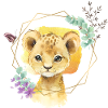 Lionceaux aquarelle