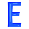 Lettre E initiale bleu