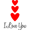 I LOVE YOU. HEART. HEARTS. HEART. KISS. SMACK