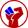 Red white blue fist