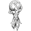 Muscle man with globe
