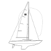 H-boat crack with spinnaker