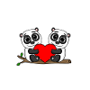 Panda Beziehung Romantisch Herz Pärchen