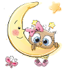 Baby Owl Moon Stars