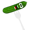 Cucumber with fork - funny