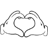 Heart hands gloves