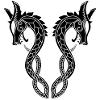 Two headed black dragon