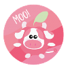 Cute Pink Apple Cow