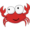 Crab with googly eyes