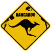 Kangaroo Yellow Road Sign