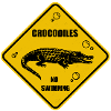 Crocodile Yellow Road Sign