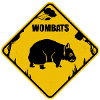 Wombat Yellow Road Sign