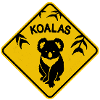 Koala panneau de signalisation jaune