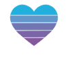 Heart retro blue purple
