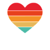 Heart Retro Sunset Heart