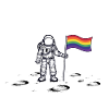 Astronaut rainbow flag
