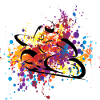 Buntes Motorrad