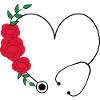 Floral Stethoscope Nurse