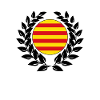 Catalonia flag banner laurel wreath
