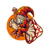 Dwarf wizard riding toadstool