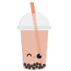 Kawaii bubble tea peach