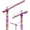 Grues de construction aux couleurs vives