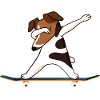 Dabbing dog skateboard
