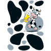 Cartoon cow stain beer