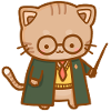 simpatico gatto in uniforme scolastica e bastone