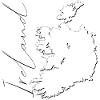 Map of Ireland as an outline EN