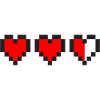 Half-Heart Video Game Hearts