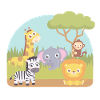 Cute Wild Safari Animals