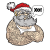 Weihnachtsmann mit Tattoos