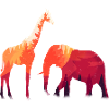 Giraffe Elefant Silhoutte 01 2021