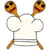 Chef chef hat wooden spoon