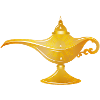 gylden orientalsk magisk lampe eller olielampe