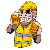 Baustelle Affe Bier lustig Geschenk