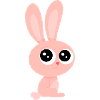 Kawaii pink rabbit cartoon bright eyes